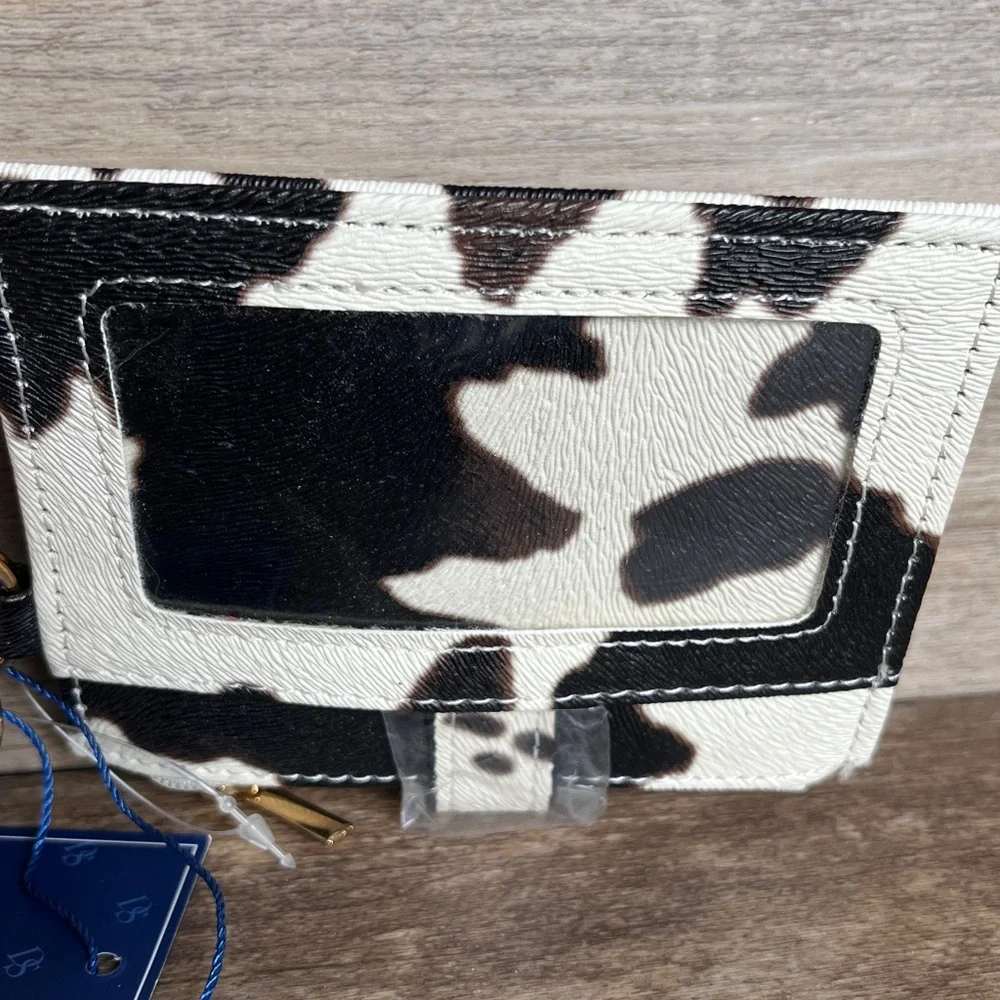 Wristlet cow print wallet Key & Card Holder.
